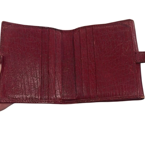 Gucci Black Monogram Red Leather Bifold Wallet Jackie O Style GG Logo ( GOOD CON - Picture 7 of 10